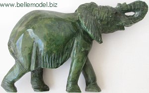 Sculptures - stone - verdite - elephant. South Africa, Pretoria, Villieria