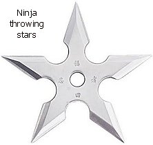 Ninja throwing stars. 3 to 8 points. South Africa, Pretoria, Villieria