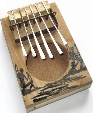 Mbira with rectangular resonance box. South Africa, Pretoria, Villieria