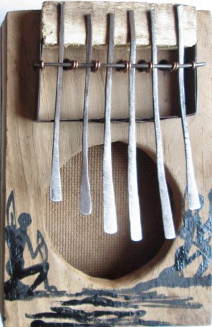 Mbira with rectangular resonance box. South Africa, Pretoria, Villieria