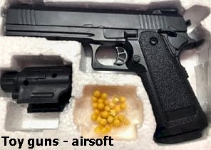Air soft toy pistols. South Africa, Pretoria, Villieria